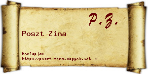 Poszt Zina névjegykártya
